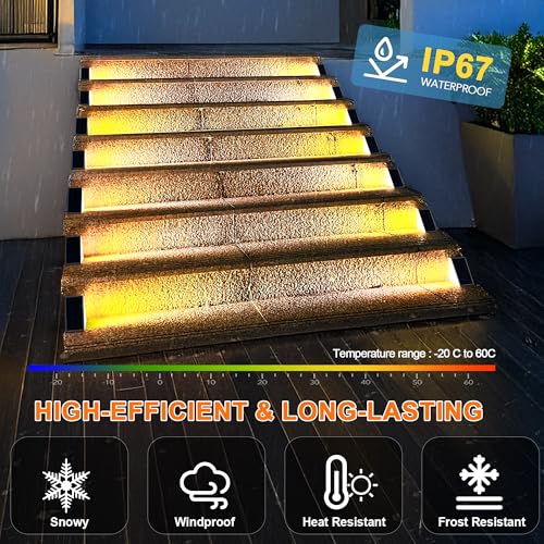 LED Solar Step Lights Waterproof Outdoor Stair Lights (6 Count)