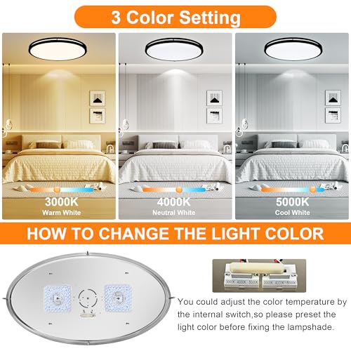 33 Inch Oval Black Ceiling Light Fixture for Living Room