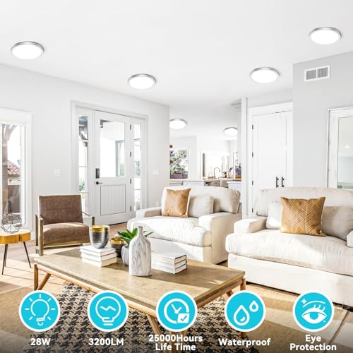 7 Inch Nickel Brushed Flush Mount Ceiling Light