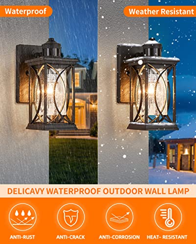 Motion Sensor Outdoor Wall Light with Dimmable Bulb