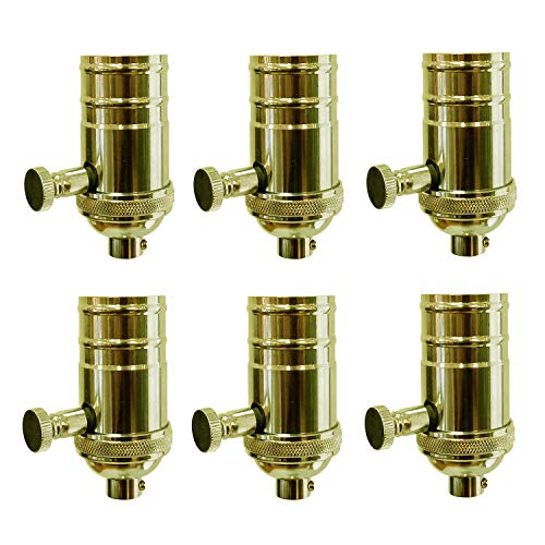 Vintage Turn Knob Dimmer Lamp Socket for Incandescent LED Bulbs (6 Count)