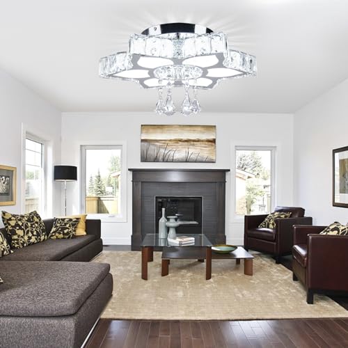 16.1" Dimmable Flower Crystal Ceiling Light