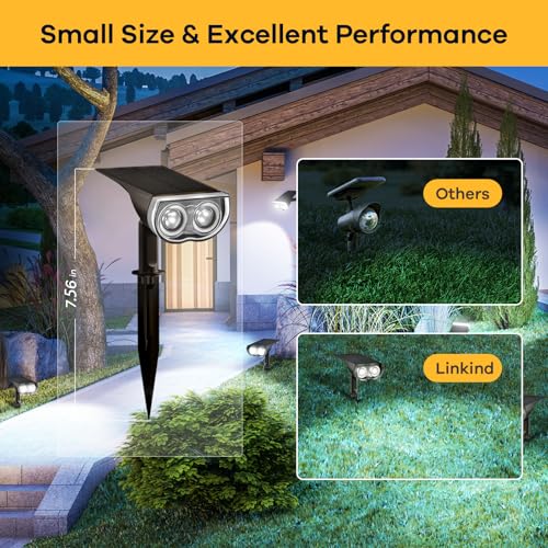 Solar Spotlights Outdoor Waterproof Dusk to Dawn Cool White 2 Pack (2 Count)