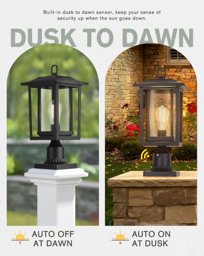 19Inch Dusk to Dawn Outdoor Post Lights