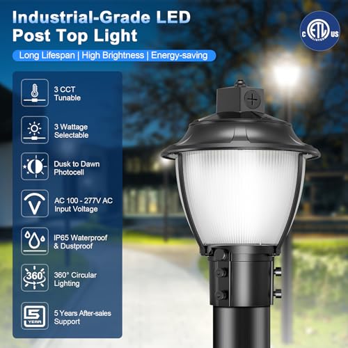 4Pack LED Post Top Light 80W (8.66 Inch)
