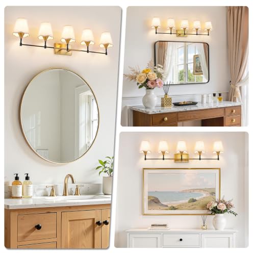 Black Gold Bathroom Vanity Light (Black Gold / 5 LIGHT)