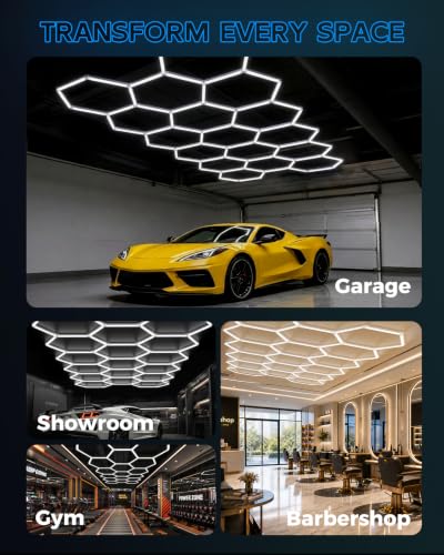 Hexagon Garage Lights 17 Grids (17-Girds)