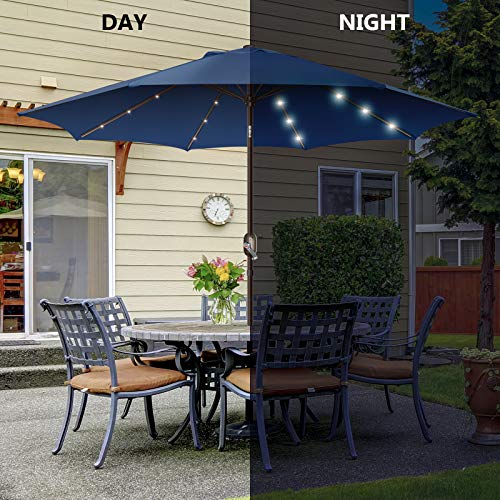 9ft Patio Umbrella with Solar Lights
