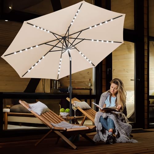 Solar Patio Umbrella with a Centre Light