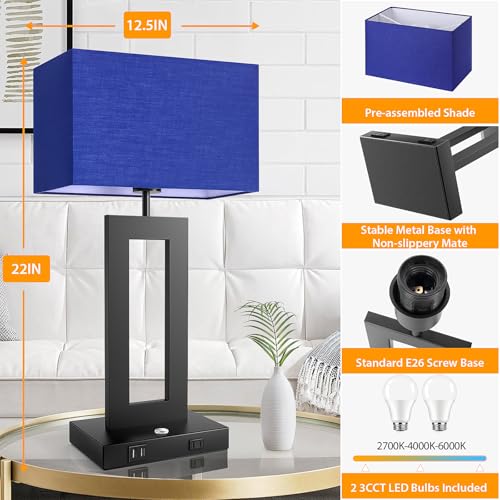 3 Color Temperatures Table Lamps for Bedrooms Set of 2 (2 Count)