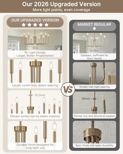 10 Light Champagne Bronze Chandelier