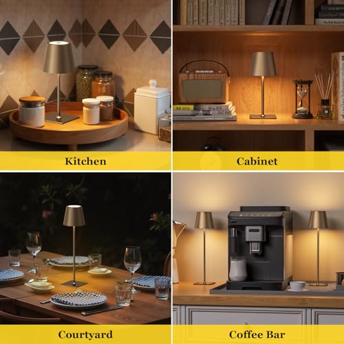 Brown Cordless Rechargeable Table Lamp 5000mAh Battery Operated Lamps (2 Count)