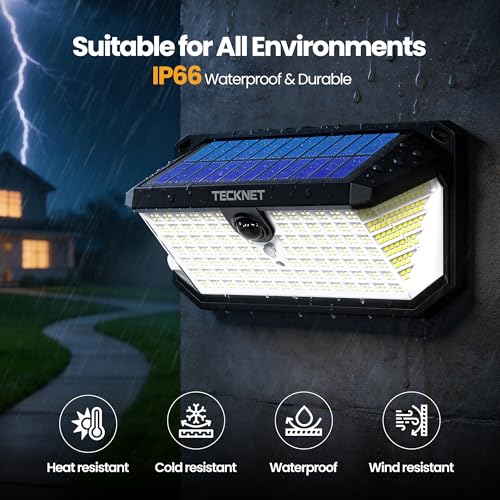 546 LED Motion Sensor Outdoor Lights with Remote Control Hook 2Pack (4 Count)