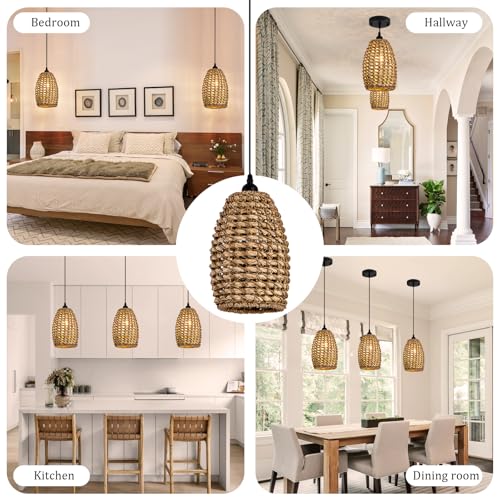 Mini Rattan Pendant Light (3 Count)