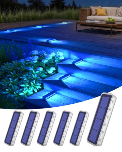 Blue Solar Step Lights (6 Count)