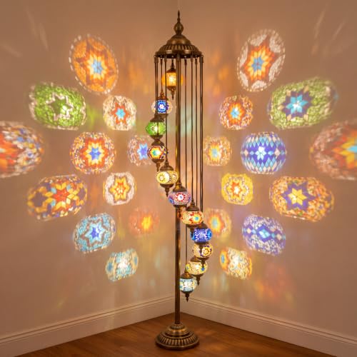 Turkish Lamp Moroccan Floor Lamp Handmade Globe Living Floor Lighting Bohemia Standing Lighting for Decorative Home Designs