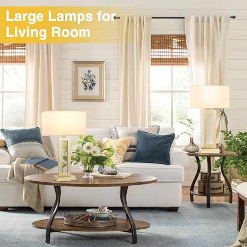 22" Tall Touch Lamps for Nightstand with USB C+A (2 Count)