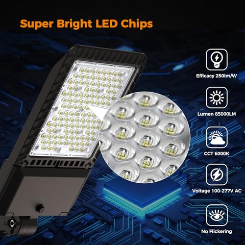 340W LED Parking Lot Light 85000LM Outdoor Street Lights 1 Pack