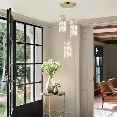 Modern 3 Light Crystal Pendant Light Fixture Kitchen Island