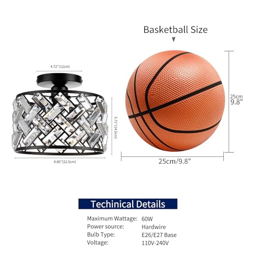 Crystal Light Fixture Ceiling Mount