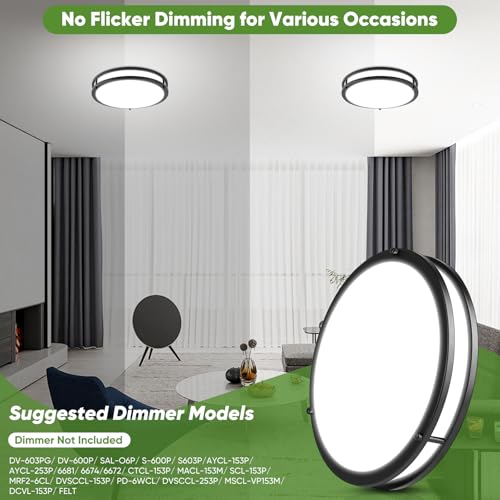 2 Pack 12 Inch Flush Mount Light Fixtures (2 Count)