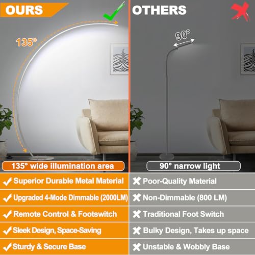 Dimmable LED Floor Lamp with 3 Color Temperatures