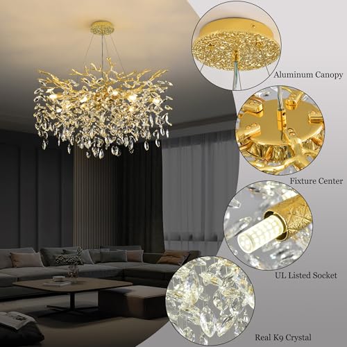 Tree Branch Chandelier Modern Crystal Pendant Light