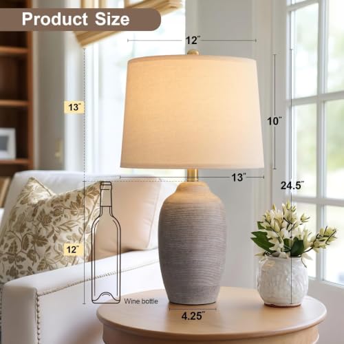 24.5" Vintage Ceramic Table Lamp Single