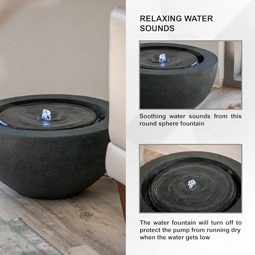 9.65" H Round Sphere Water Fountain Indoor