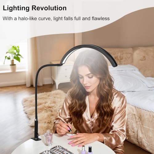 Professional Half Moon LED Desk Light for Nail Techs & Artists