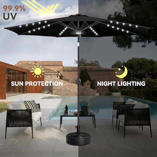 Solar Patio Umbrella with Centre Light