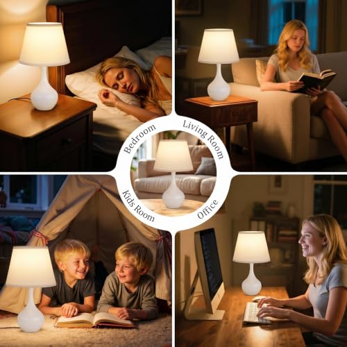 16.1" Touch Table Lamp for Nightstand (2 Count)