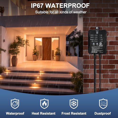 Low Voltage Deck Lights Recessed Kit with Transformer Dimmable Timer and Photocell Sensor Outdoor LED Deck Lighting 3CCT 2700K (10 Count)