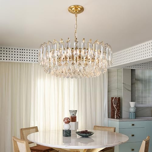 23.6" Modern Crystal Chandelier Gold 3