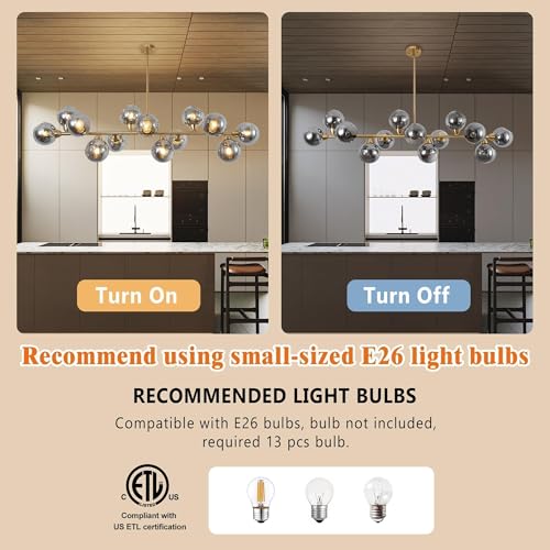 Gold Linear Chandelier 59 Inch Extra Large Sputnik Pendant Light