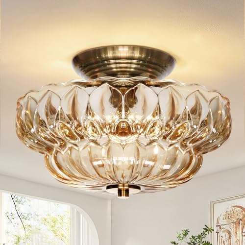 11" 3 Bulb Bright Semi Flush Mount Ceiling Light