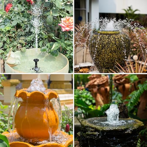 2.5W DIY Solar Fountain Pump with 6 Nozzles & 4ft Flexible Hose