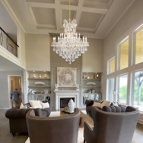Large Gold Modern Crystal Chandelier Light Fixtures