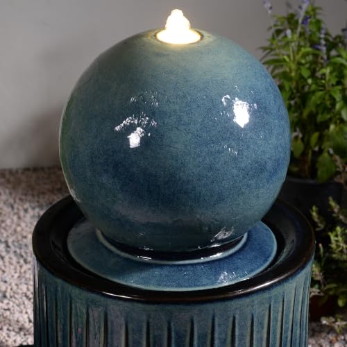 Blue Ceramic Sphere Fountain