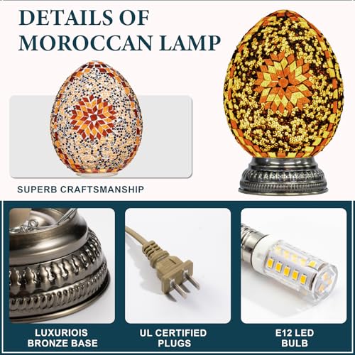 Turkish Mosaic Lamp Stained Glass Table Lamp with Tiffany Style