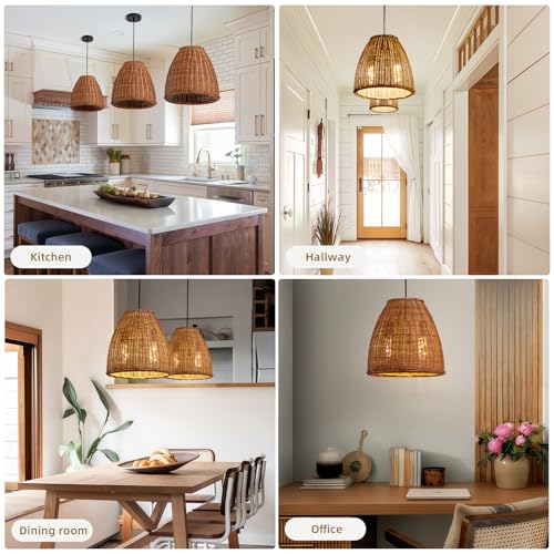 13.8" Rattan Pendant Light