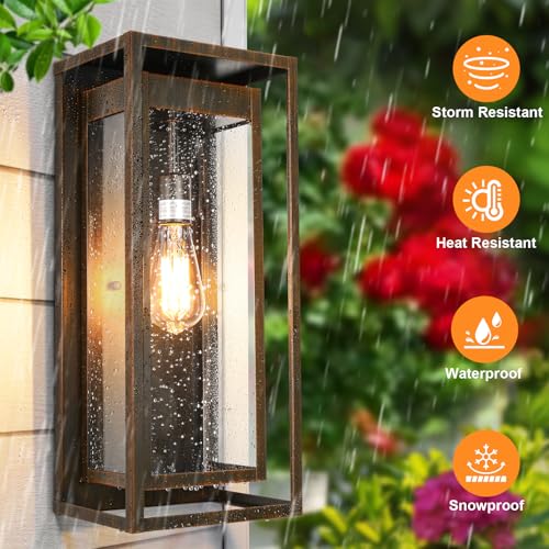 19 Inch Brown Outdoor Wall Light Fixtures