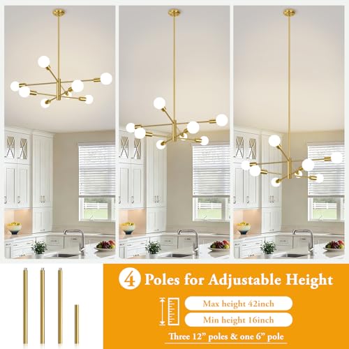8 Light Modern Chandelier for Dining Room (8 Count)