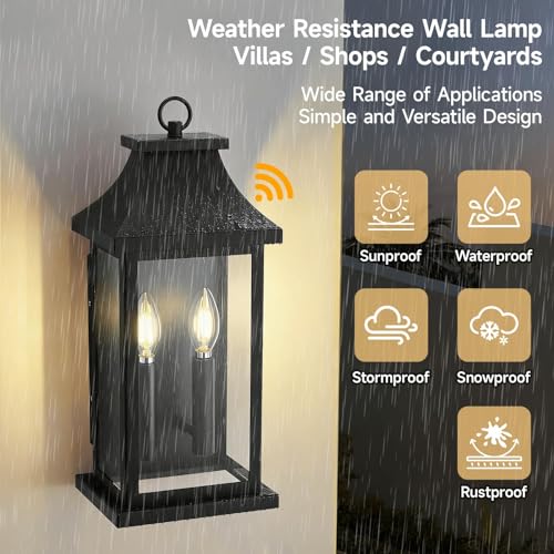 2 Pack 18" Large Outdoor Wall Lights Dusk to Dawn Outdoor Lighting (2 Count)