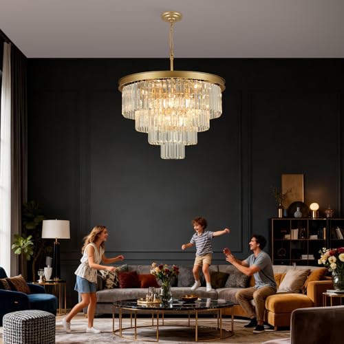 Gold Crystal Chandeliers for Dining Room