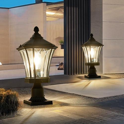 Motion Sensor Outdoor Post Lights with Pier Mount Base