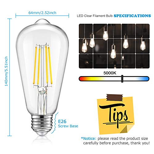 Vintage LED Dimmable Edison Light Bulbs (4 Count)