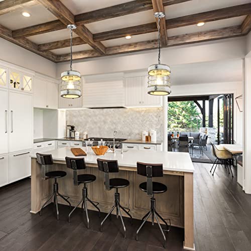 Retro Industrial Metal and Wood Chandelier 1