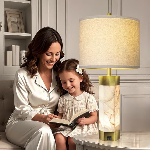 27" Alabaster Table Lamps Set of 2 (2 Count)
