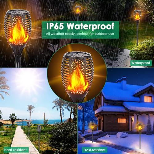 Flickering Flame Solar Torch Lights Outdoor (4 Count)
